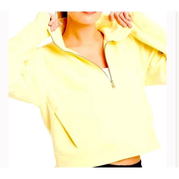 All in Motion Women’s Half Zip Pullover Fleece Sweatshirt Bright Yellow Size M - Picture 2 of 8
